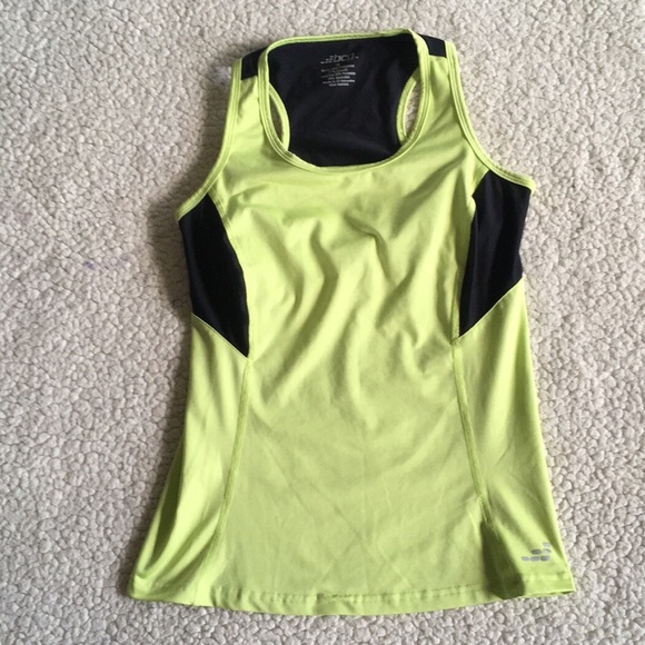 bcg Tops - BCG Yellow Black Racerback Athletic Tank Top